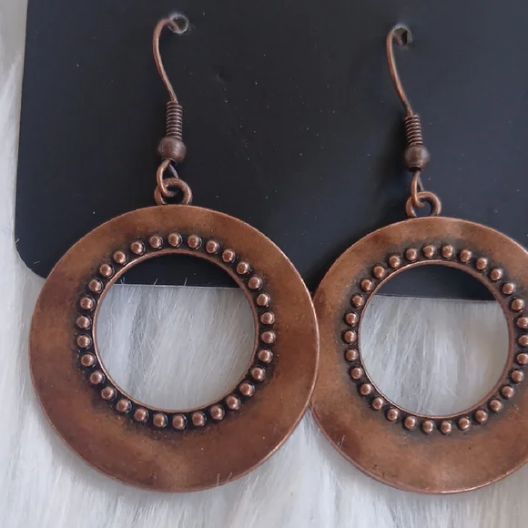 Paparazzi Rustic Copper Circle Earrings - Picture 4 of 6